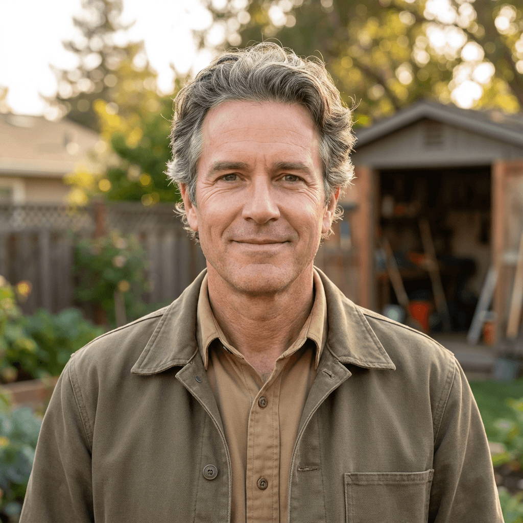 Robert Williams enjoying his enhanced outdoor space