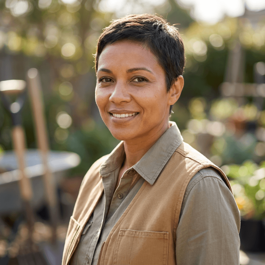Angela Rodriguez in her beautifully decorated home