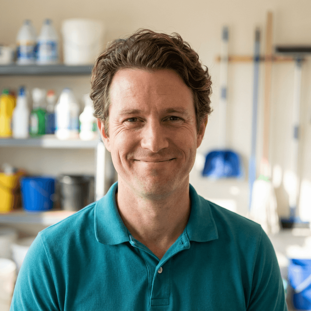 Kevin Patel working at his transformed home office decorated with Litecron pieces