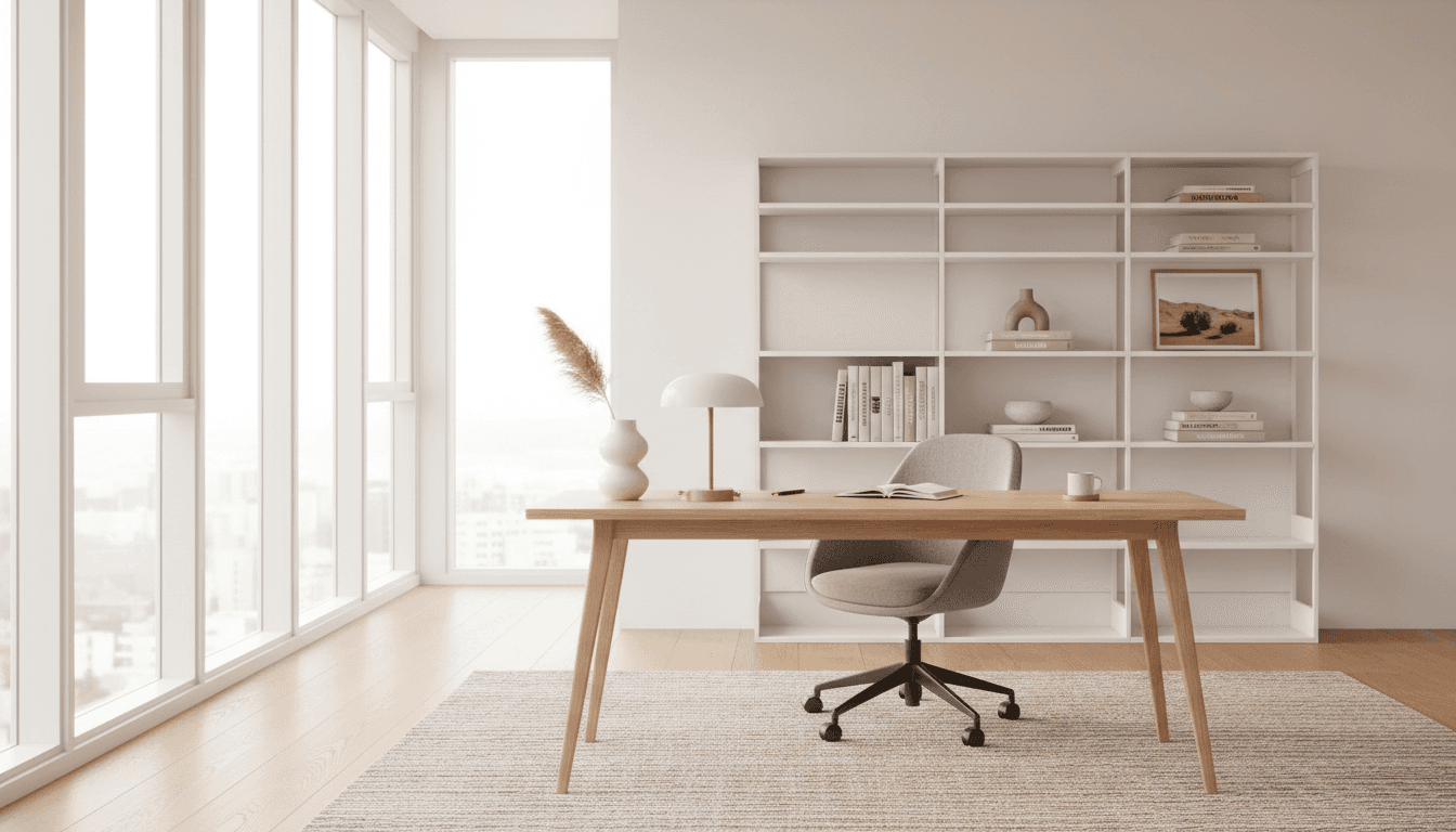 Organized storage solutions in a modern home office