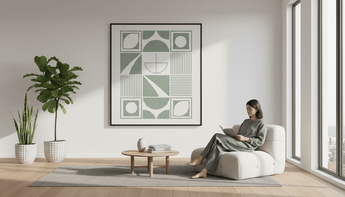 Modern abstract wall art in geometric designs