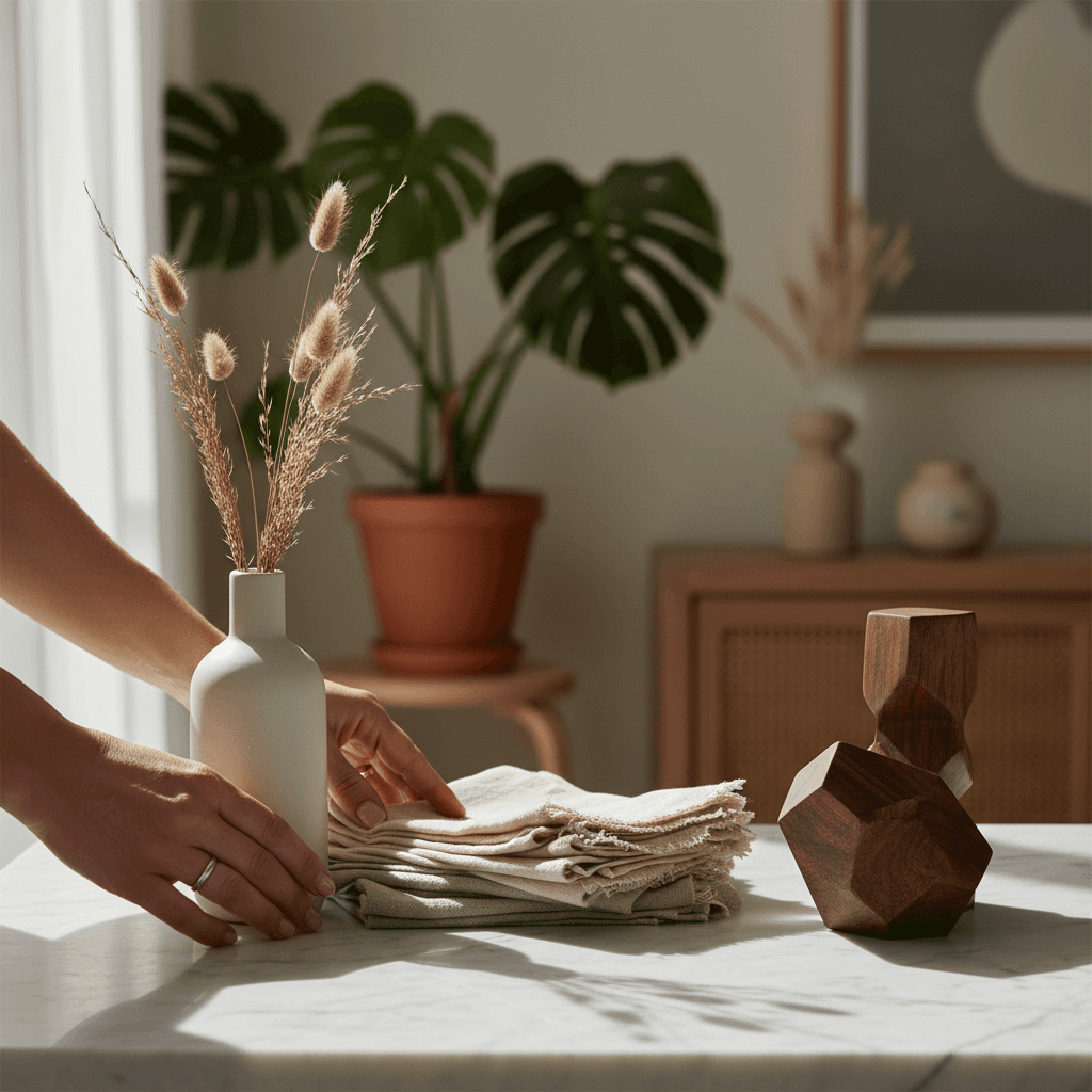 Premium home decor selection with mirror, vase, and decorative accessories